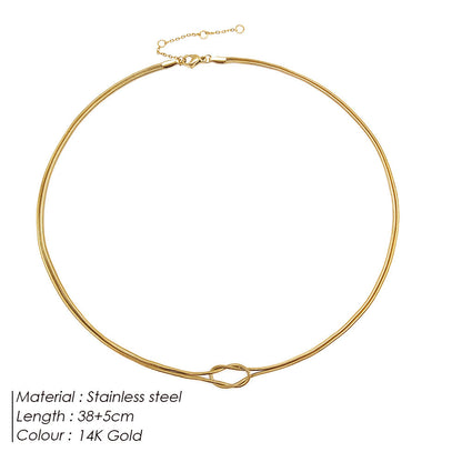 Knotted Snake Chain Couple Alloy Snake Bones Chain