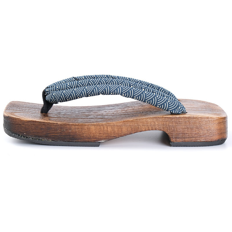 Flat Heel Burnt Paulownia Men's Clogs Slippers