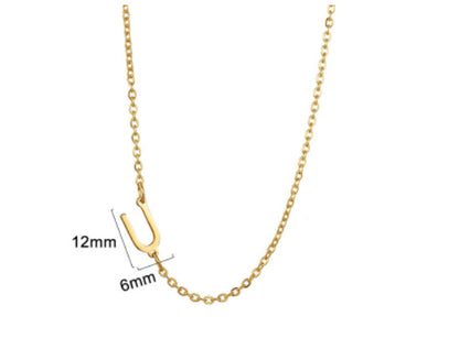 Women's 26 Initial Letter Necklace Simple Clavicle Chain