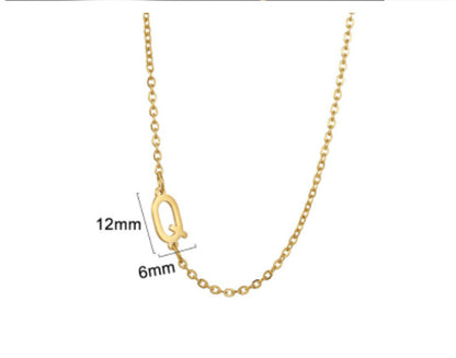 Women's 26 Initial Letter Necklace Simple Clavicle Chain
