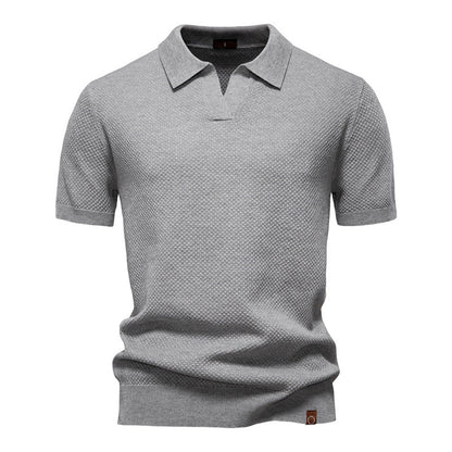 Pineapple Pattern Woolen Polo Shirt Men's Short Sleeve